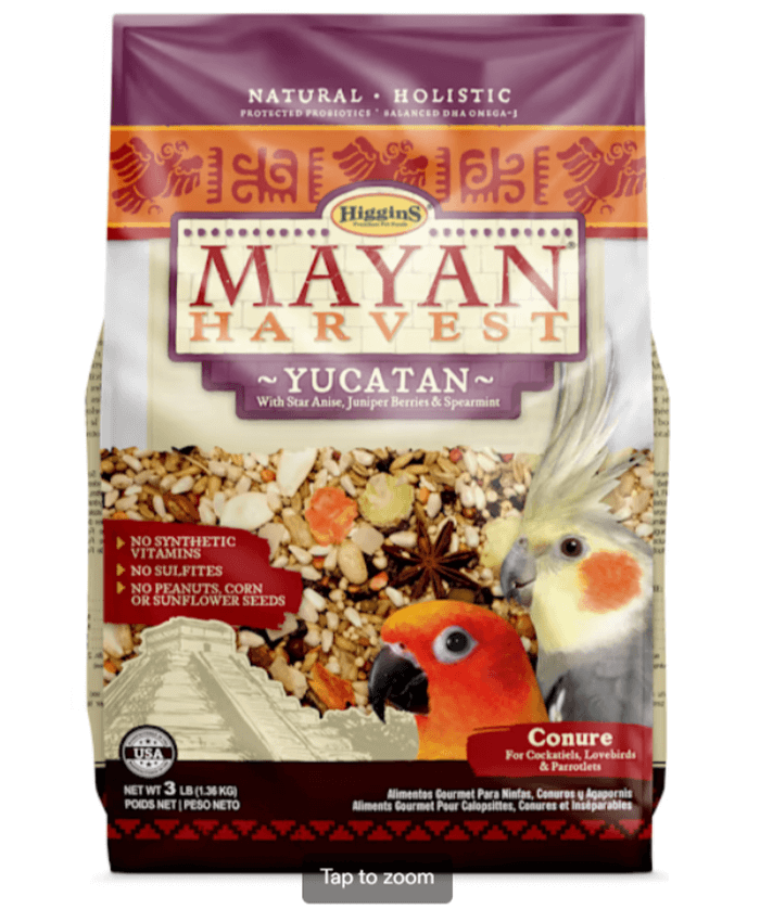 Mayan Harvest Yucatan Blend Bird Food for Small Hookbills, 3 lbs.